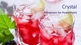  Presentation with blackberry - Beautiful presentation theme featuring pink drink - blackberry lemonade on a vintage backdrop and a sky blue colored foreground