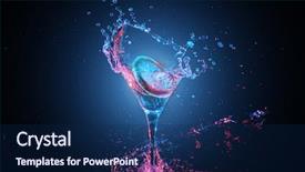  Presentation with splashing - PPT theme featuring pink drink - bright cocktail with lemon background and a navy blue colored foreground