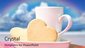  Presentation with beach rainbow - PPT layouts having pink drink - mug of coffee and heart background and a lemonade colored foreground