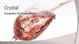  Presentation with pink rose petals on white - Beautiful theme featuring pink drink - rose wine splashing on white backdrop and a  colored foreground