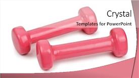  Presentation with pink white - Slides enhanced with pink-dumbbells-isolated-on-white background and a white colored foreground