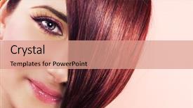  Presentation with hair - Amazing presentation theme having pink elegant - ruby hair backdrop and a coral colored foreground