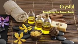  Presentation with flame - PPT theme having pink flame - spa setting on brown background background and a tawny brown colored foreground