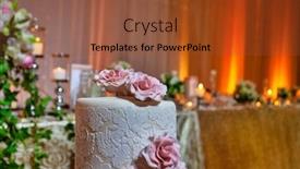  Presentation with pink wedding - Slide set consisting of pink-floral-wedding-cake background and a red colored foreground