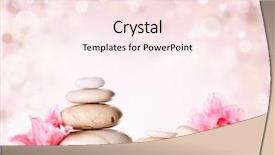  Presentation with stones - Slide set consisting of pink flower on pink background background and a pink colored foreground