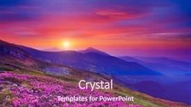  Presentation with pink beauty - Beautiful PPT theme featuring pink flower rhododendrons at magical backdrop and a violet colored foreground