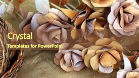  Presentation with birch bark - Cool new presentation with pink flower white paper - artificial flowerses from birch bark backdrop and a tawny brown colored foreground