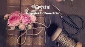  Presentation with books flowers - Beautiful slide deck featuring pink-flowers-and-the-old backdrop and a violet colored foreground