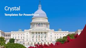  Presentation with congress - PPT theme enhanced with pink flowers garden usa congress background and a teal colored foreground