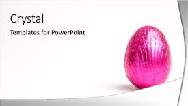  Presentation with pink and white balloons - Slide set consisting of pink foil wrapped easter egg background and a cream colored foreground