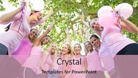  Presentation with children cancer awareness - Slides featuring pink for breast cancer background and a lemonade colored foreground