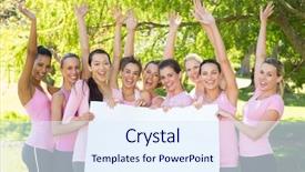  Presentation with breast cancer awareness - Audience pleasing PPT theme consisting of pink for breast cancer backdrop and a  colored foreground