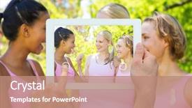  Presentation with breast cancer awareness - Slide set with pink for breast cancer background and a coral colored foreground