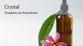  Presentation with oil - Theme featuring pink frangipani with massage oil background and a white colored foreground