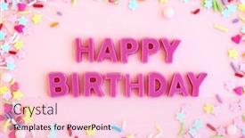  Presentation with sprinkles - Presentation design having pink-frosted-birthday-cake background and a lemonade colored foreground