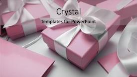  Presentation with gift ribbon - Slide set enhanced with pink gift - luxury boxes tied background and a coral colored foreground