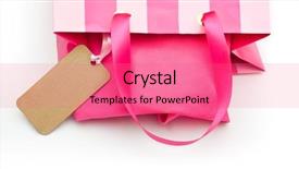  Presentation with pink white - Amazing presentation design having pink gift bag with tag backdrop and a coral colored foreground