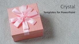  Presentation with light pink - Beautiful theme featuring pink-gift-box-with-bow backdrop and a light gray colored foreground
