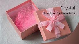  Presentation with light pink - Colorful slide deck enhanced with pink-gift-box-with-bow backdrop and a coral colored foreground