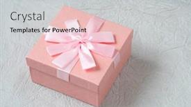  Presentation with light pink - Theme having pink-gift-box-with-bow background and a light gray colored foreground