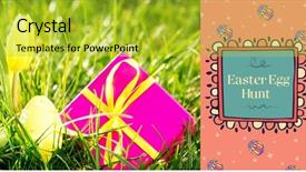  Presentation with pink boxing gloves - Amazing presentation theme having pink gift box with easter backdrop and a yellow colored foreground