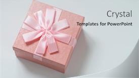  Presentation with light pink - Beautiful PPT theme featuring pink-gift-box backdrop and a light gray colored foreground