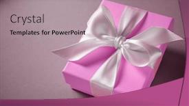  Presentation with pink ribbon - Slide set with pink-gift-box background and a mint green colored foreground