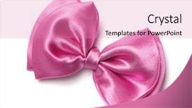  Presentation with pink satin - Colorful slide set enhanced with pink gift satin ribbon bow backdrop and a coral colored foreground