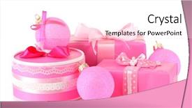  Presentation with pink white - Colorful PPT layouts enhanced with pink gifts with pink christmas backdrop and a white colored foreground