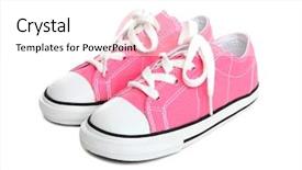  Presentation with tennis shoes - Cool new presentation with pink girls sneakers tennis shoes backdrop and a white colored foreground