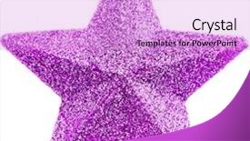  Presentation with star - Slide deck featuring pink glittering christmas star isolated background and a lilac colored foreground