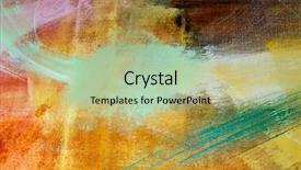  Presentation with canvas - PPT theme consisting of pink green - brushstrokes of different colors background and a yellow colored foreground