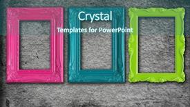  Presentation with grey - Slides featuring pink green - colorful modern picture frames background and a ocean colored foreground