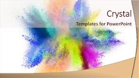  Presentation with explosion - Cool new theme with pink green - explosion of colored powder isolated backdrop and a sky blue colored foreground