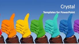  Presentation with pink green - Audience pleasing slides consisting of the top of the mountain of santorini white walls of the city are located fira from its terrace offers a magnificent view of the caldera backdrop and a gray colored foreground