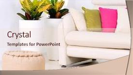  Presentation with room interior design - Colorful presentation design enhanced with pink green - modern interior design white living backdrop and a lemonade colored foreground