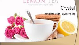  Presentation with pink green - Presentation theme with pink green - tea in cup with biscuits background and a white colored foreground