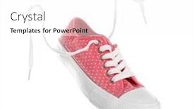  Presentation with pink white - Beautiful PPT theme featuring pink gumshoe isolated on white backdrop and a white colored foreground