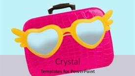  Presentation with summer holiday - Audience pleasing slide deck consisting of pink-happy-suitcase backdrop and a red colored foreground