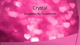  Presentation with holiday - Theme enhanced with pink heart bokeh background photo background and a coral colored foreground