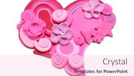  Presentation with color pink - Presentation enhanced with pink heart color plasticine abstraction heart made of plasticine background and a lemonade colored foreground