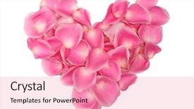  Presentation with pink heart illustrations - Presentation theme with pink heart isolated on white background and a coral colored foreground