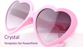  Presentation with pink white - Amazing PPT layouts having pink heart-shaped sunglasses isolated backdrop and a  colored foreground