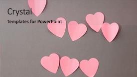  Presentation with sticky notes - Audience pleasing presentation consisting of pink hearts - heart shaped sticky notes backdrop and a coral colored foreground