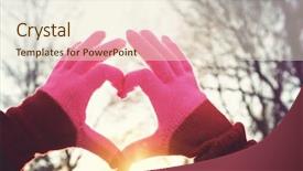  Presentation with effect - Amazing slides having pink hearts - heart symbol at sunset instagram backdrop and a cream colored foreground