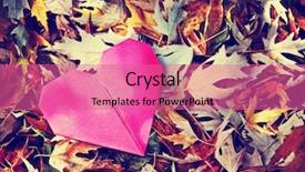  Presentation with filter - Slide deck with pink hearts - origami heart on a pile background and a coral colored foreground