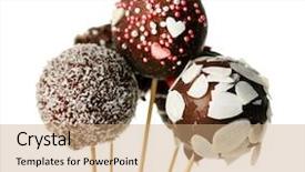  Presentation with pink white - Presentation theme having pink hearts - tasty cake pops isolated background and a coral colored foreground