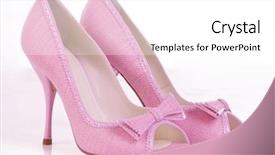  Presentation with shoes - Presentation theme having pink high heel shoes background and a white colored foreground
