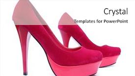  Presentation with pump - Slides featuring pink high heels pump shoes background and a white colored foreground
