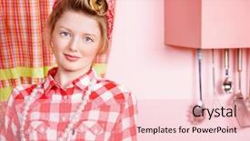  Presentation with pop art pink hair - Cool new theme with pink kitchen beauty youth fashion backdrop and a  colored foreground